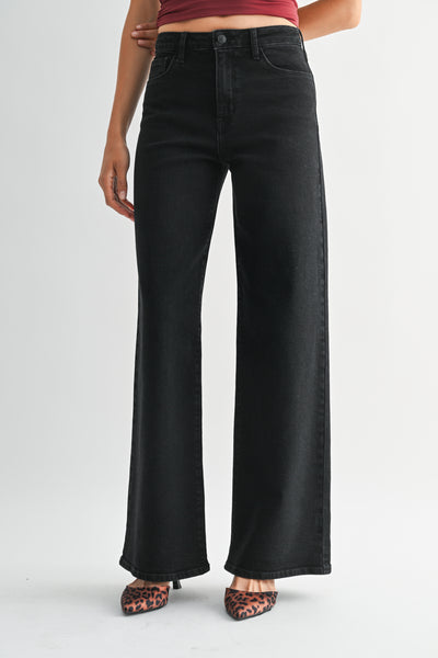 Just Black Denim- Wide Leg Jean- *BP435J* Black