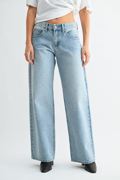 Just Black Denim- Baggy Wide Leg Jean- *DP801N- Light Denim