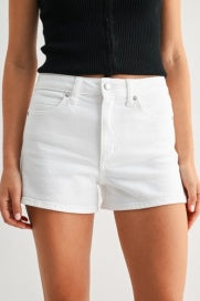 Just Black Denim- Classic Hem Short- White