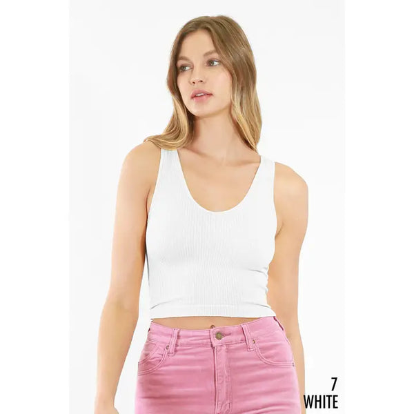 Nikibiki Reversible Ribbed Crop Top (Color Options)
