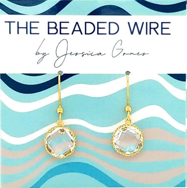 #AAAFTR74-Round Filigree Framed Drop-Clear Gold
