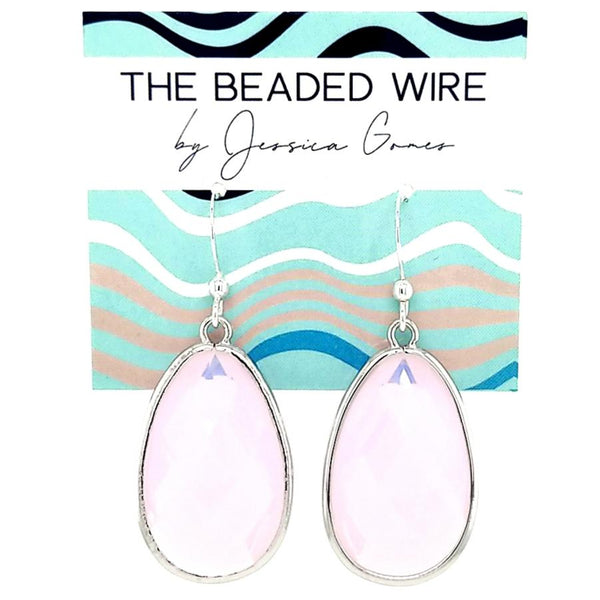 #AAFTXL19- Bold Framed Teardrops-Violet Opal Silver
