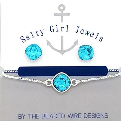 #SGS15B- Mini Stud Bracelet Set- Light Turquoise