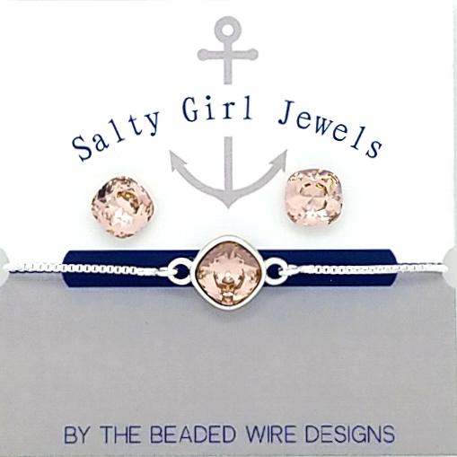 #SGS1B- Mini Stud Bracelet Set- Vintage Rose