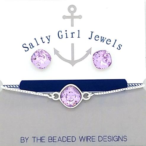 #SGS22B- Mini Stud Bracelet Set- Lavender