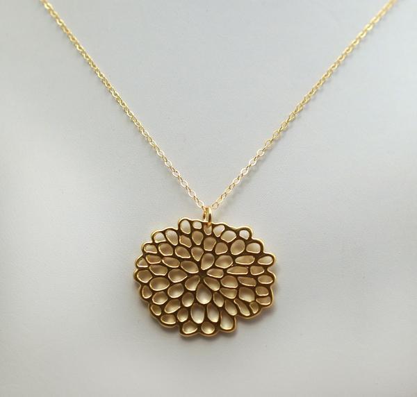 #MM32N-Lotus Flower Necklace- Gold