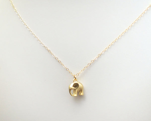 #MM49976N-Elephant Necklace- Gold