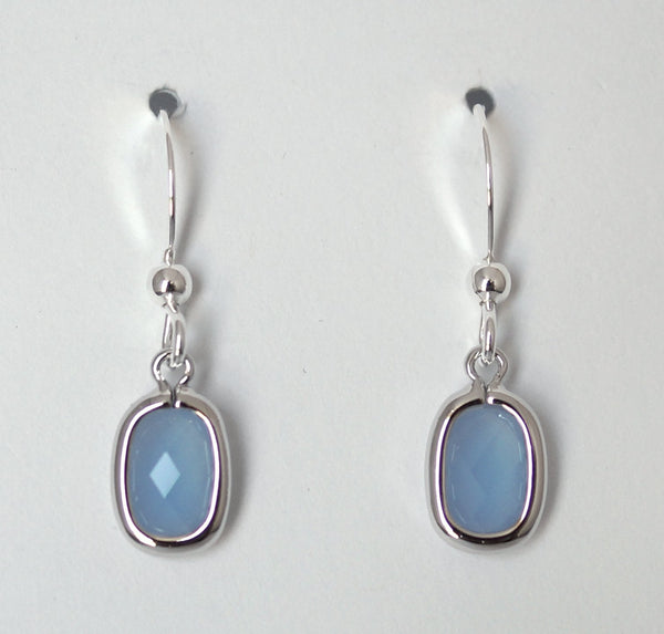 #SG82-Petite Framed Oval Drop- Royal Blue Opal