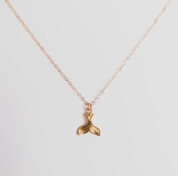 #MM012N- Whales Tail Necklace- Gold