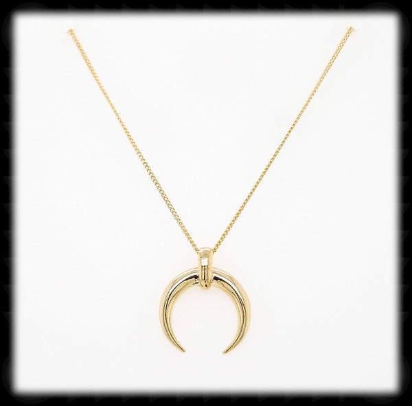 #N-MM009G-Horn Necklace- Gold