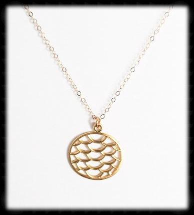 #MM41N- Mermaid Scale Necklace- Gold