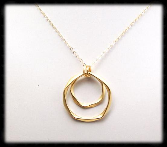 #MM29N-Twisted Ring Necklace- Gold