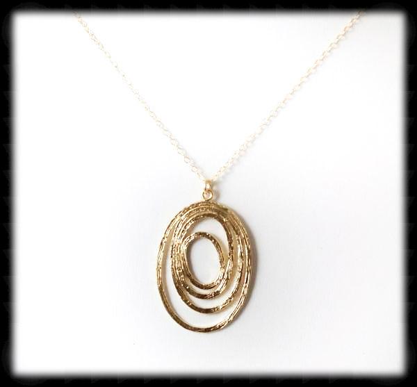 #MM26N-Abstract Oval Necklace- Gold