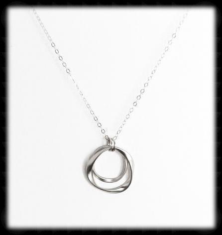 #M017N- Hammered Ring Necklace- Silver