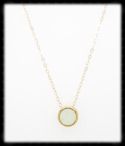 #MCN12G- Framed Glass Necklace- Alice Blue Gold