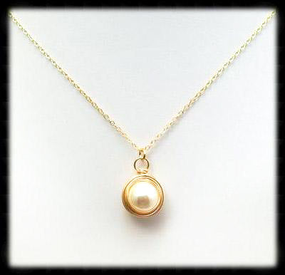 #AWP21N- Wrapped Pearl Necklace- Ivory Gold