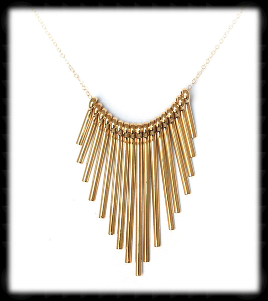 #MM43N-Fan Necklace- Gold