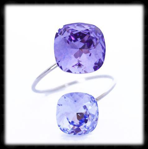 #R9924- Sparkling 2 Tone Ring- Tanzanite Lavender