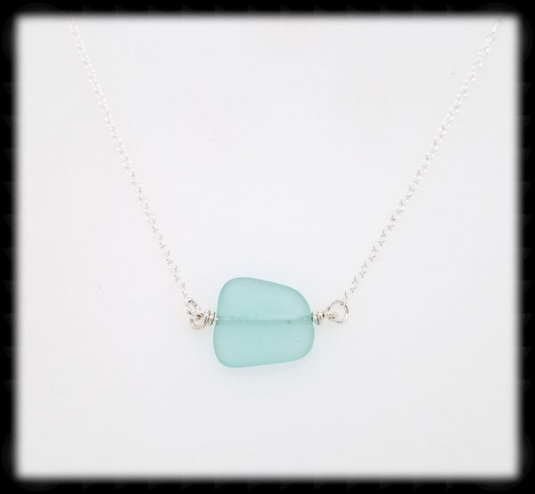#SGLN1- Sea Glass Necklace- Pale Green