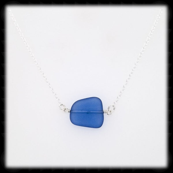 #SGLN13- Sea Glass Necklace- Light Blue