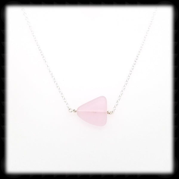 #SGLN16- Sea Glass Necklace- Pink