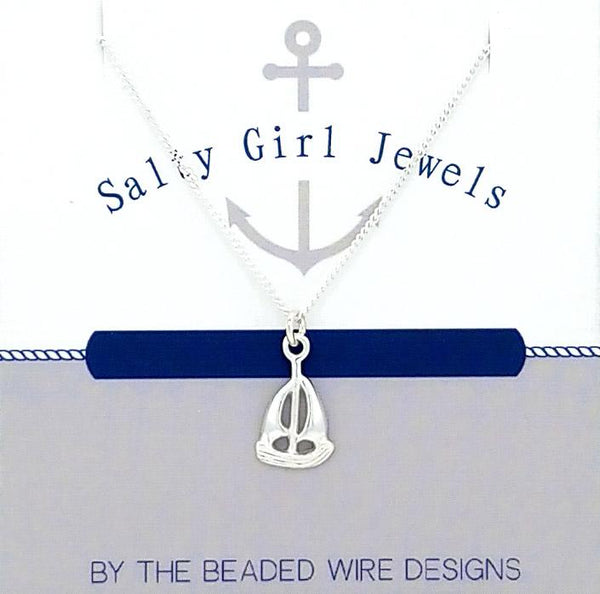 #SG64N- Petite Sailboat Necklace- Silver