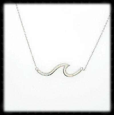 #A09N- Sparkling White Opal Wave Necklace
