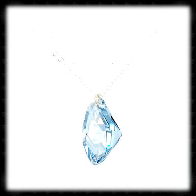 #ACRN111- Bold Crystal Long Necklace- Blue Shade