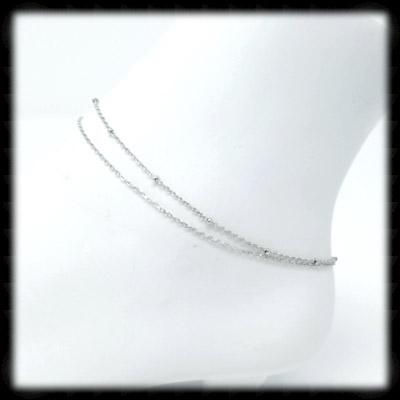 #MMA2- 2 Strand Chain Anklet- Silver