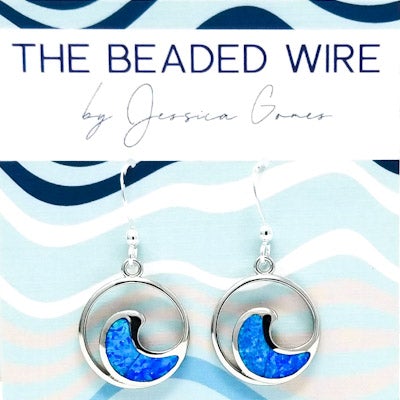 #A21D- Blue Opal Wave Drops