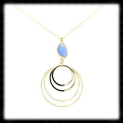 #MC37NG- Framed Nugget Ring Necklace- Royal Opal Gold