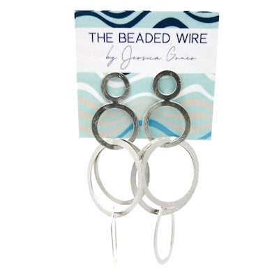 #M0011- Textured Ring Post Earrings- Silver
