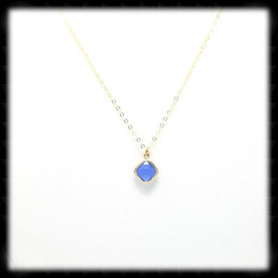 #MCC21N- Petite Framed Glass Necklace- Royal Opal Gold