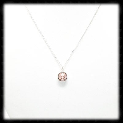 #MCD11N- Mini Cushion Necklace- Vintage Rose Silver