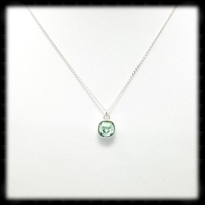 #MCD7N- Mini Cushion Necklace- Chrysolite Silver