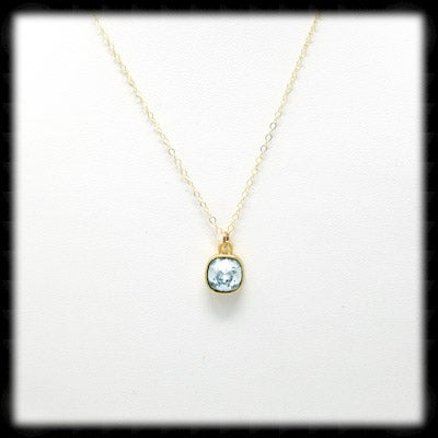 #MCD3GN- Mini Cushion Necklace- Light Azore Gold