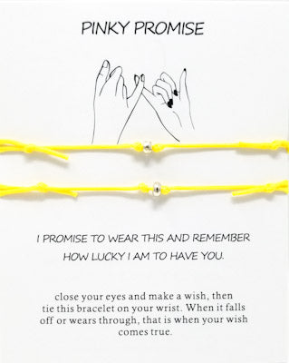 #PP13- Pinky Promise Bracelet Set- Yellow