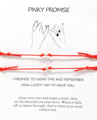 #PP16- Pinky Promise Bracelet Set- Red
