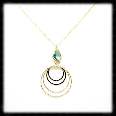 #MC32NG- Framed Nugget Ring Necklace- Erinite Gold