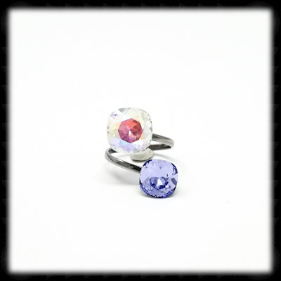#R99961- Sparkling 2 Tone Ring- Glacier Lavender