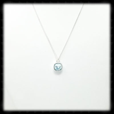 #MCD3N- Mini Cushion Necklace- Light Azore Silver