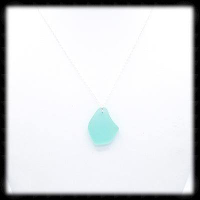 #SGL41N- Freeform Sea Glass Necklace- Sea Foam Green