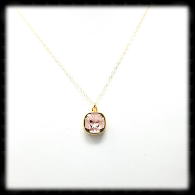 #CD5NG- Cushion Cut Necklace- Vintage Rose Gold
