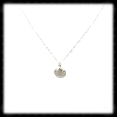 #M003N- Shell Drop Necklace- Silver