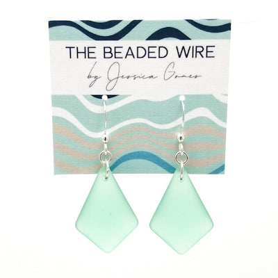 #SGL42- Freeform Sea Glass Drops- Green