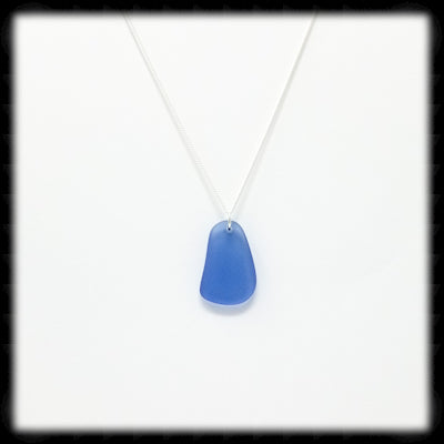 #SGL46N- Freeform Sea Glass Necklace- Light Sapphire Blue