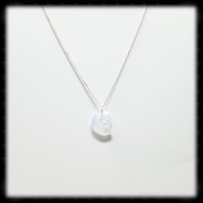 #CRN07P- Crystal Shell Necklace- White Opal Mini