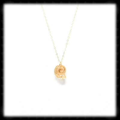 #CRN03P- Crystal Nautilus Necklace- Golden Shadow Mini