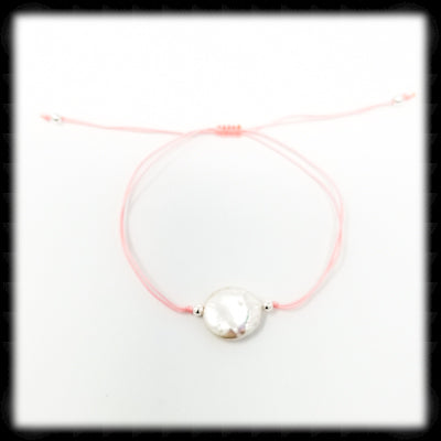 #PEB4- Adjustable Freshwater Pearl Bracelet- Pink