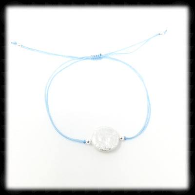 #PEB7- Adjustable Freshwater Pearl Bracelet- Blue